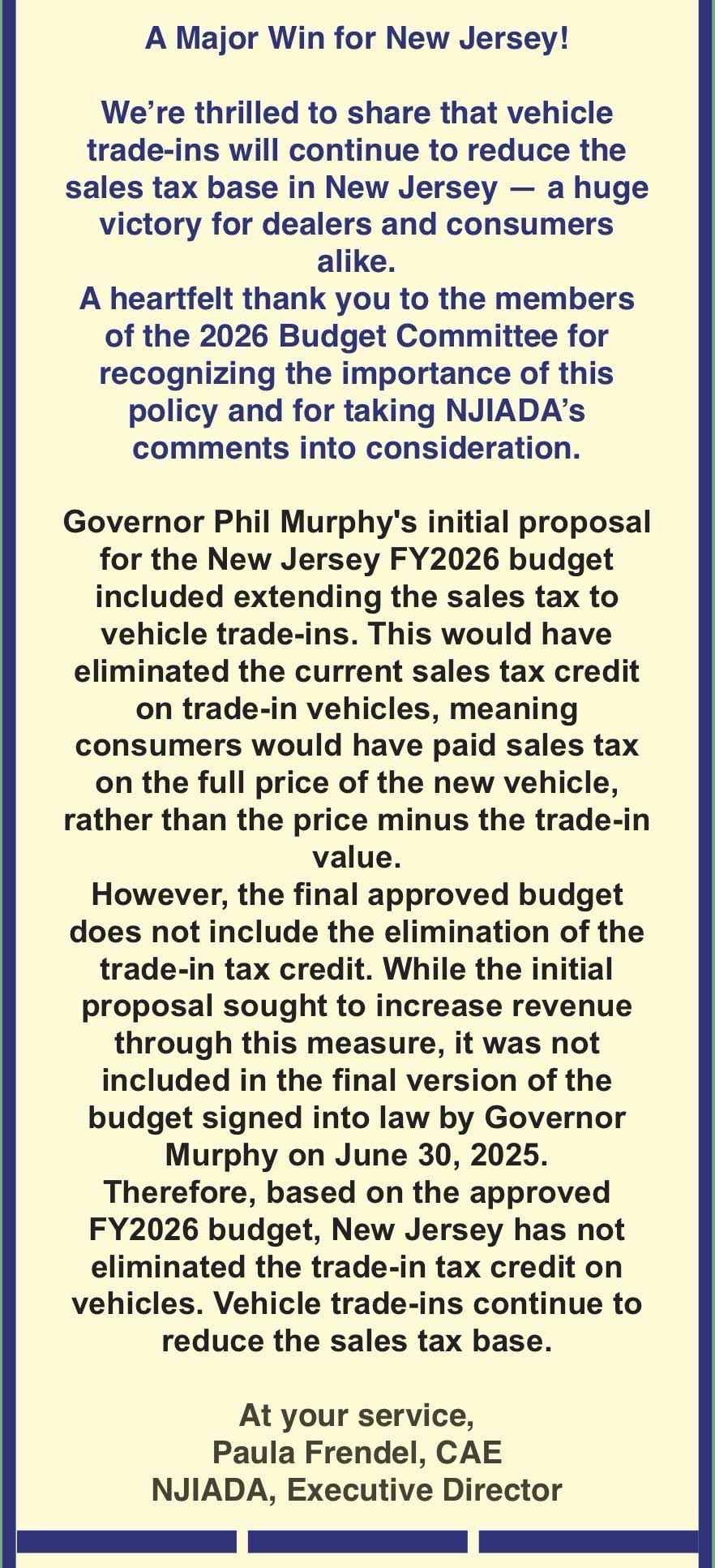 A Major Win for New Jersey!